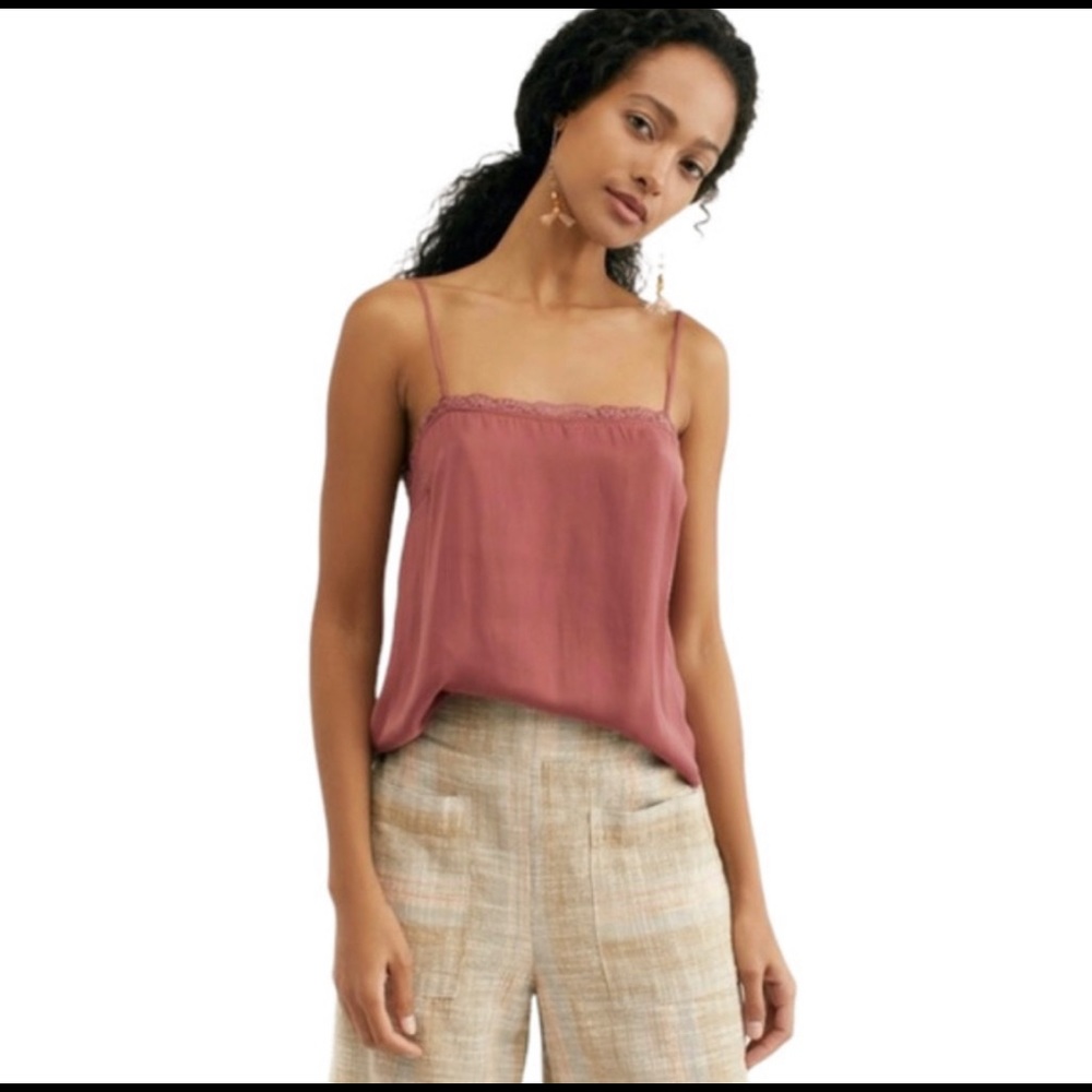 Free people red lace tank